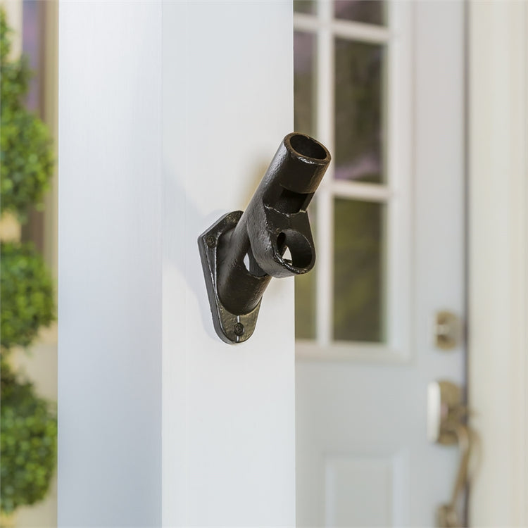 1" Black dual angle wall mount pole bracket