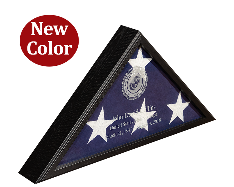 Black Finish Wood Flag Case for 5x9.5 Flag