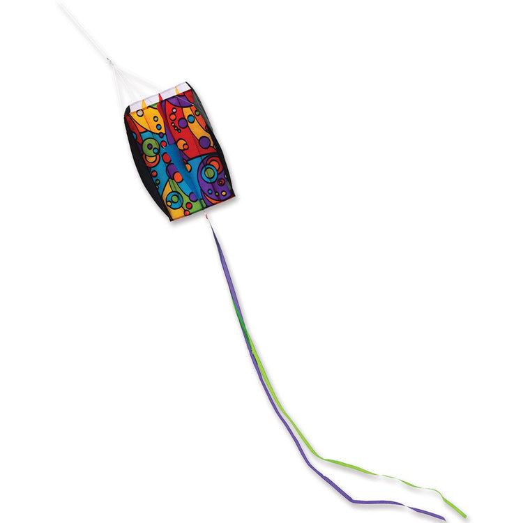 Rainbow Orbit Ripstop Nylon Parafoil 5 Kite to include 500 ft. 50 lb. Test Line, Yo-Yo Winder, & 5' Streamer Tail ; 20"x32" - Wind Range 6 ~ 20 mph
