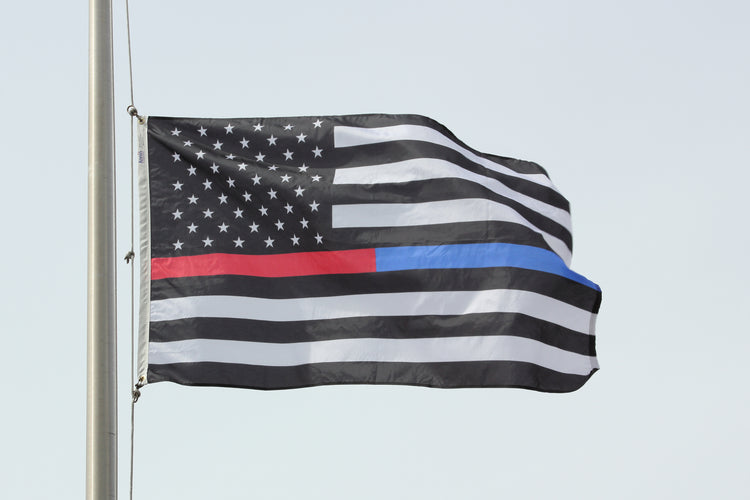 3x5 Thin Red & Blue Line American Outdoor Nylon Flag