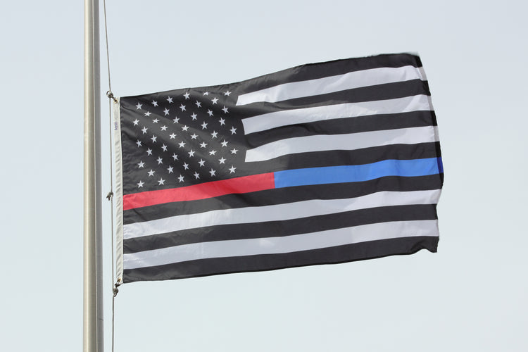 3x5 Thin Red & Blue Line American Outdoor Nylon Flag