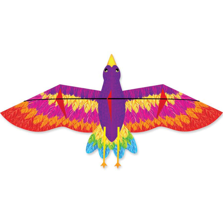 Rainbow Bird Polyester Bird Kite with Fiberglass Frame to include 150 ft. 30 lb. Test Line & Winder; 78"x34" - Wind Range 5 ~ 18 mph
