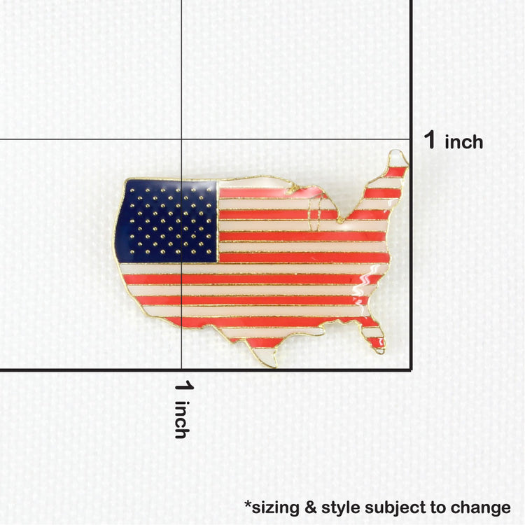 US Flag Map Lapel Pin