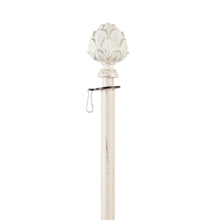 Artichoke Interchangeable Finial for Flagpoles - Brushed Ivory Metal