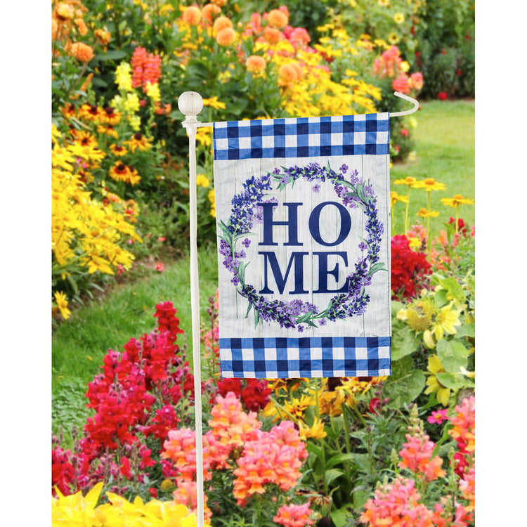 42" Tall Ivory Metal Garden Flagpole with Ball Ornament