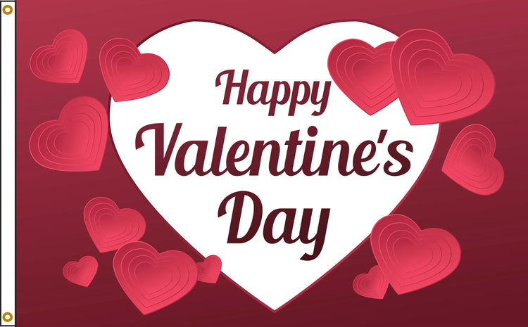 3x5 Happy Valentines Day Hearts Seasonal Outdoor Nylon Flag