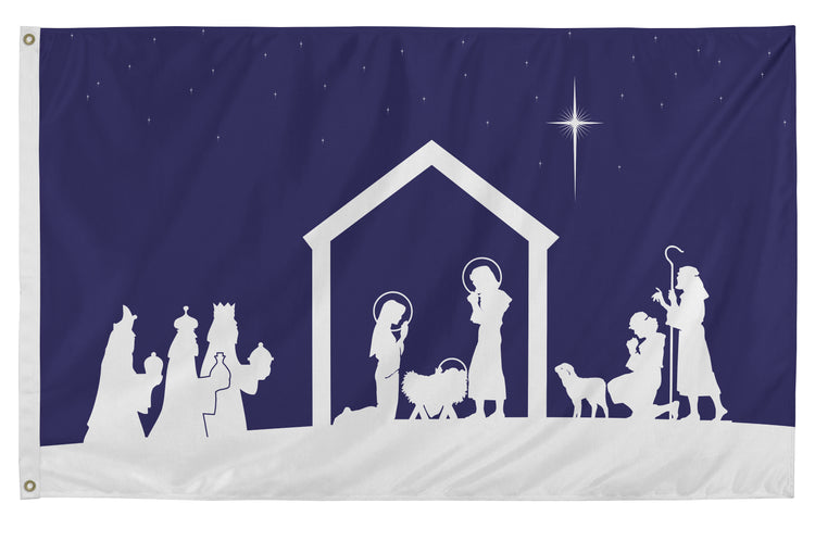 3x5 Christmas Nativity Scene Seasonal Outdoor Nylon Flag