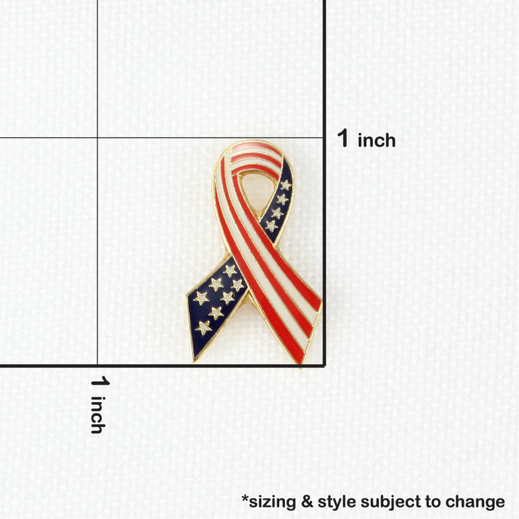 Stars & Stripes Support Ribbon Lapel Pin