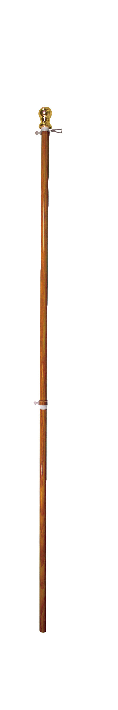 5'x1" 2-Piece Wood Grain Aluminum Tangle Free Rotating Pole