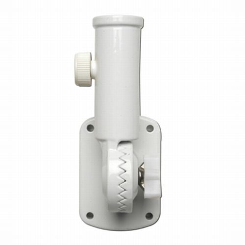 1" White Painted Aluminum Adjustable Angle Wall Mount Pole Bracket