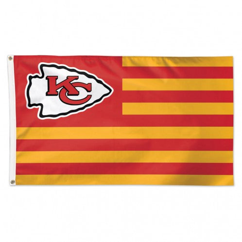 3x5 Kansas City Chiefs Striped Polyester Flag