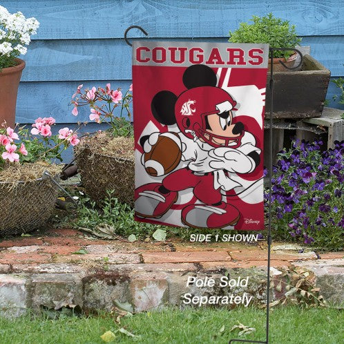 12.5"x18" WSU Cougars & Mickey Mouse Double-Sided Garden Flag