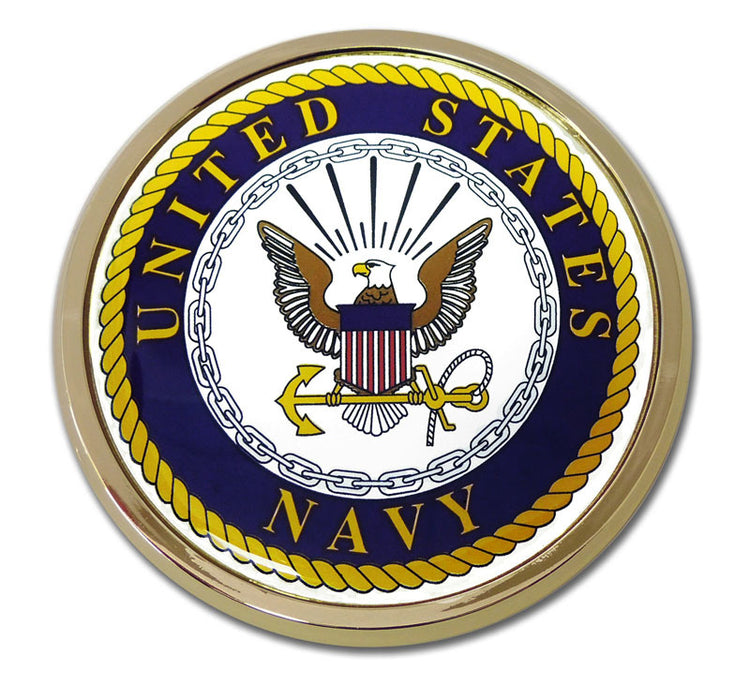 US Navy Chrome Automobile Emblem