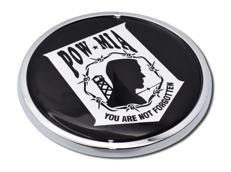 POW/MIA Chrome Automobile Emblem