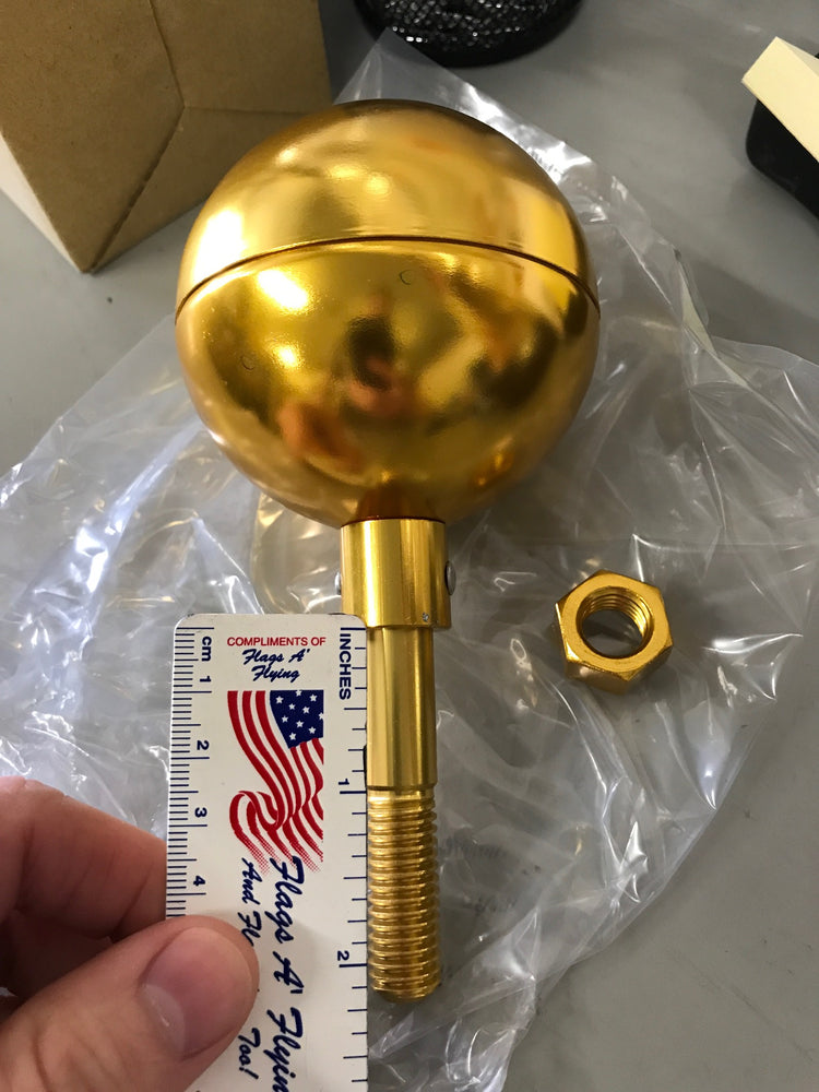 Standard Duty Gold Anodized Flagpole Ball Ornament