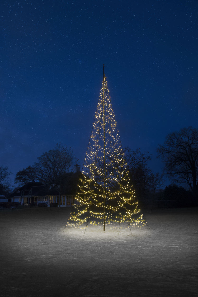 Christmas Tree Light Kit for 25' flagpole - White Lights