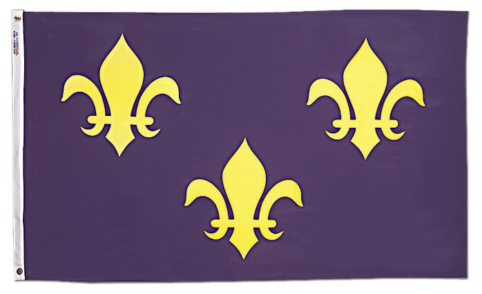3x5 French Fleur de lis with Blue Background Historical Nylon Flag