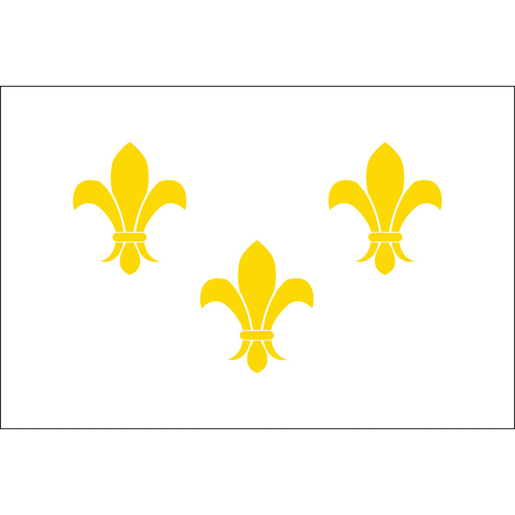 3x5 French Fleur de lis with White Background Historical Nylon Flag