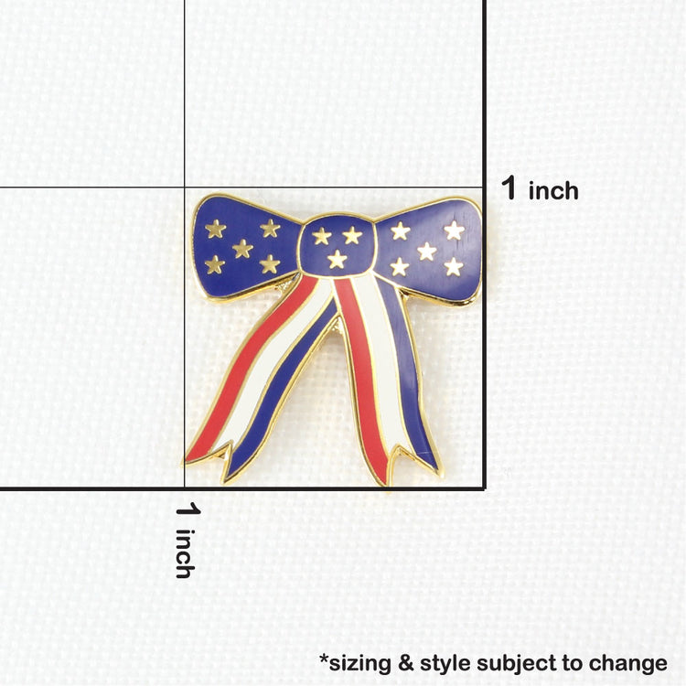Small Stars & Stripes Patriotic Bow Lapel Pin