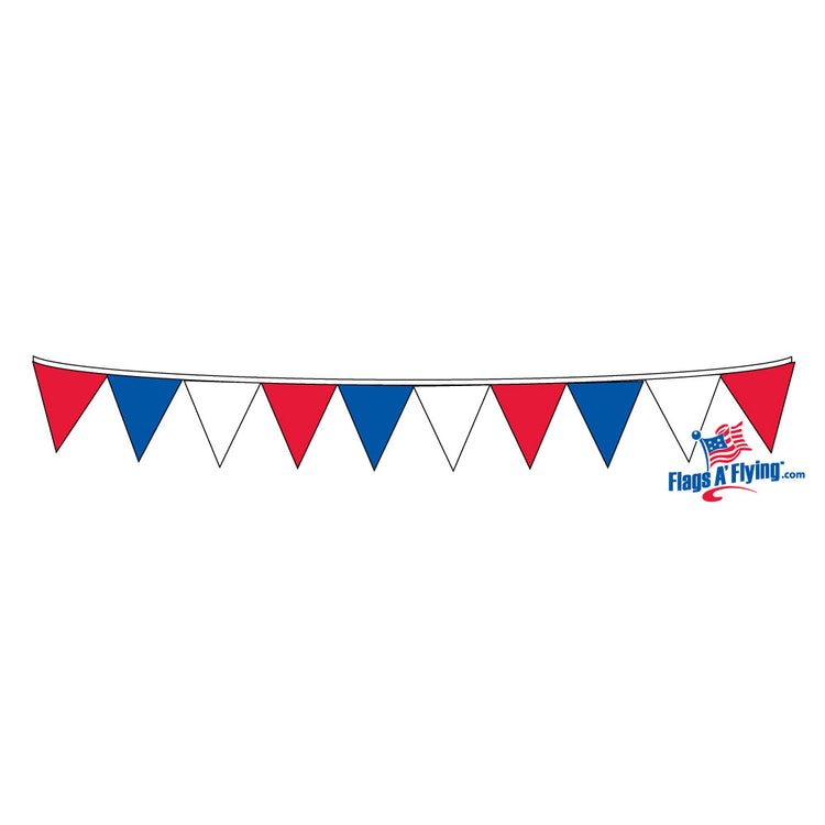 9"x12" Red, White, & Blue pennant string - 120'