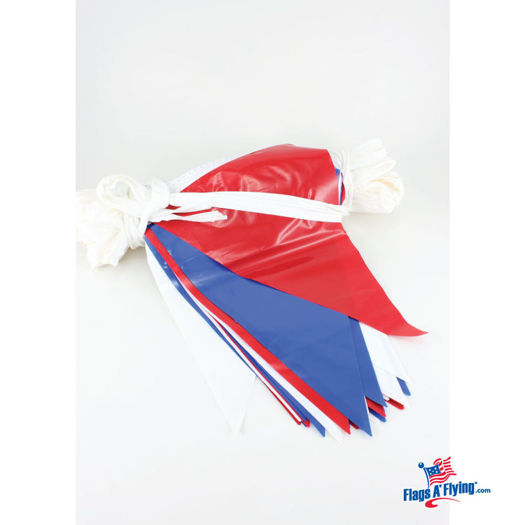9"x12" Red, White, & Blue pennant string - 120'