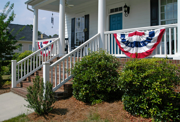 3x6 Polycotton Pleated Fan with Stars & Stripes