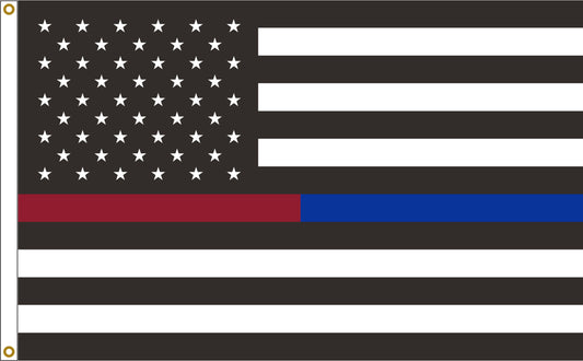 3x5 Thin Red & Blue Line American Outdoor Nylon Flag