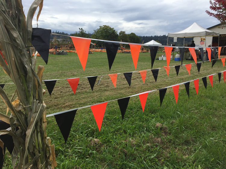 9"x12" Black & Orange pennant string - 120'