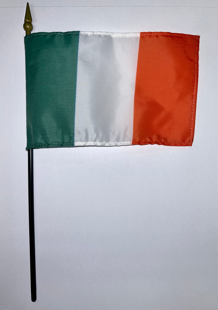 4"x6" Ireland Poly-Silk Stick Flag