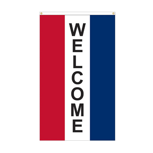 5x3 Welcome Vertical Message Flag