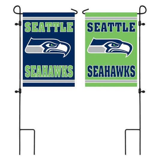 Seattle Seahawks Suede Double Sided Garden Flag; Polyester 12.5"x18"