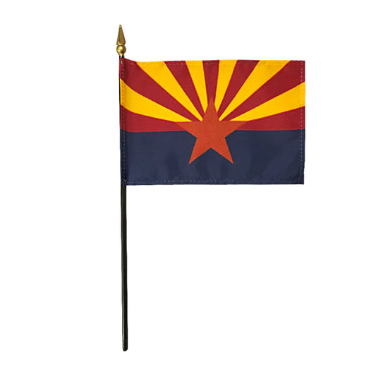 4"x6" Arizona State Poly-Silk Handheld Stick Flag