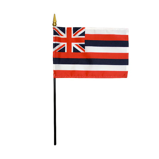 4"x6" Hawaii State Poly-Silk Handheld Stick Flag