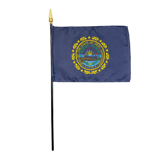 4"x6" New Hampshire State Poly-Silk Handheld Stick Flag
