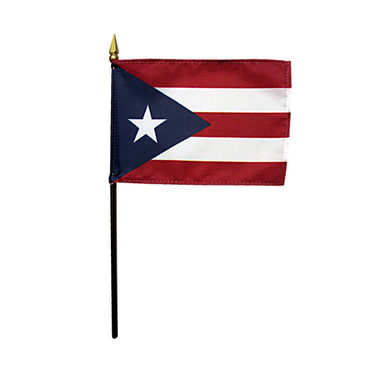 4"x6" Puerto Rico Poly-Silk Handheld Stick Flag