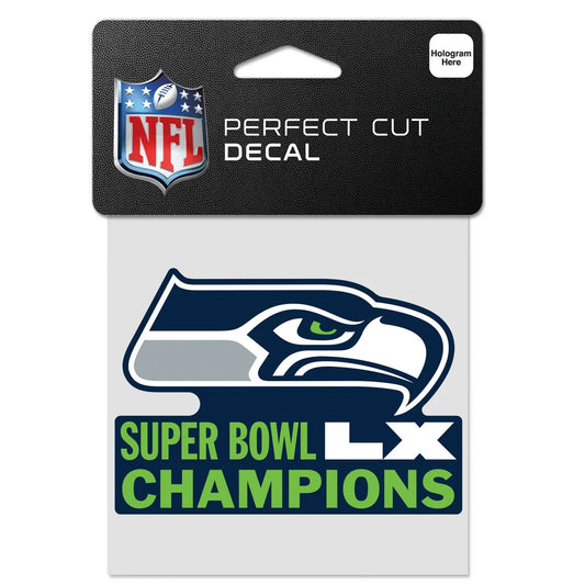 4"x4" Seattle Seahawks Super Bowl LX Champions Decal