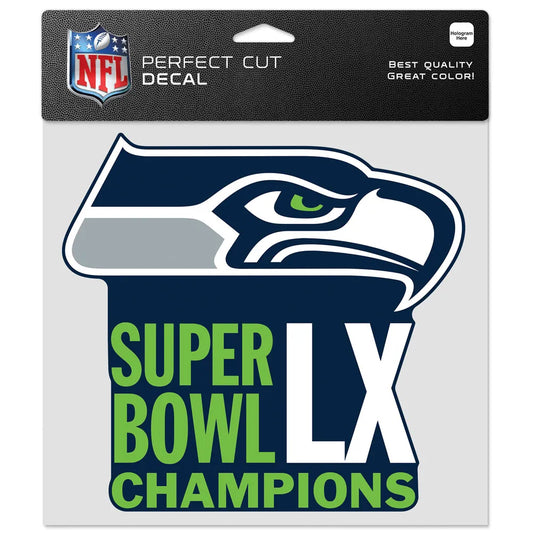 8"x8" Seattle Seahawks Super Bowl LX Champions Decal