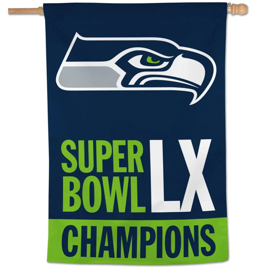 28"x40" Seattle Seahawks Super Bowl LX Champions House Flag