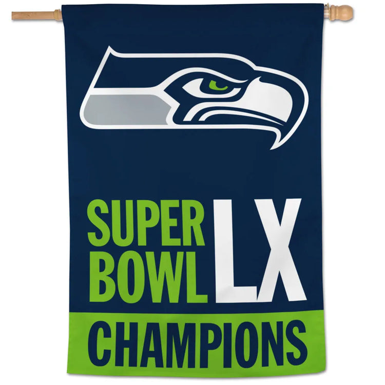 28"x40" Seattle Seahawks Super Bowl LX Champions House Flag