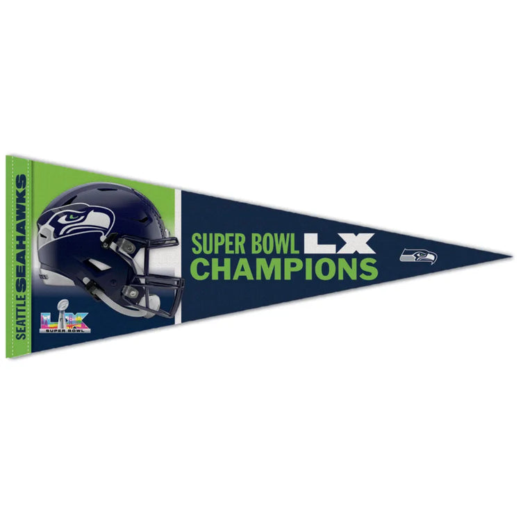12"x30" Seattle Seahawks Super Bowl LX Champions Premium Pennant