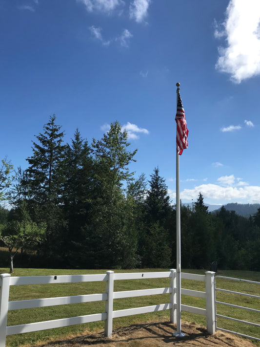 20' 1-Piece External Halyard Aluminum Flagpole - 22'x2"x3"x.125"