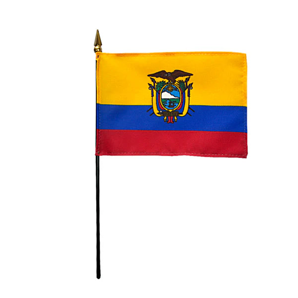 4"x6" Ecuador Handheld Stick Flag