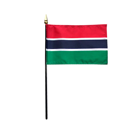 4"x6" Gambia Poly-Silk Handheld Stick Flag