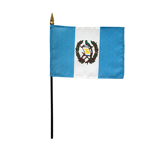 4"x6" Guatemala Poly-Silk Handheld Stick Flag