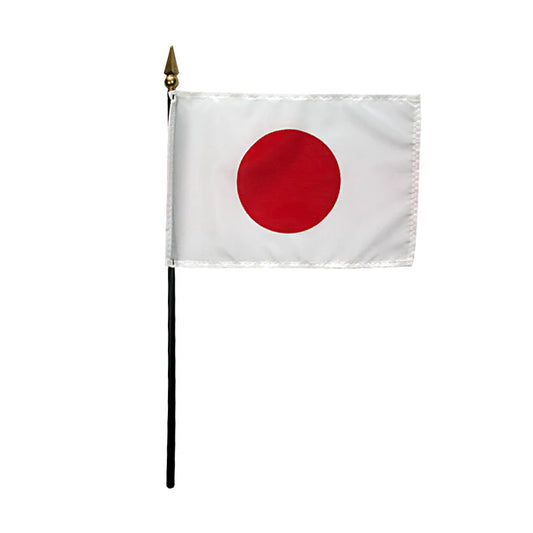 4"x6" Japan Poly-Silk Handheld Stick Flag