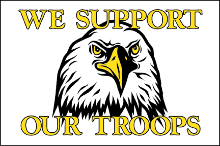 3x5 We Support Our Troops with Eagle Outdoor Flag