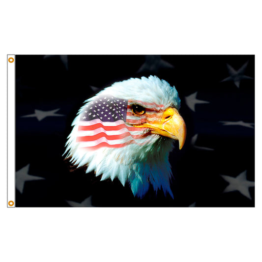 3x5 Patriotic Eagle Flag; Polyester H&G