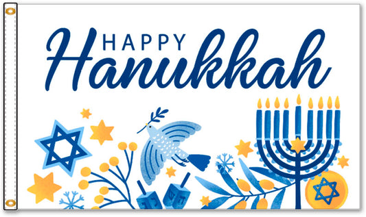 3x5 Happy Hanukkah Outdoor Flag