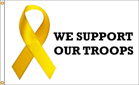 3x5 We Support Our Troops Yellow Ribbon Outdoor Flag