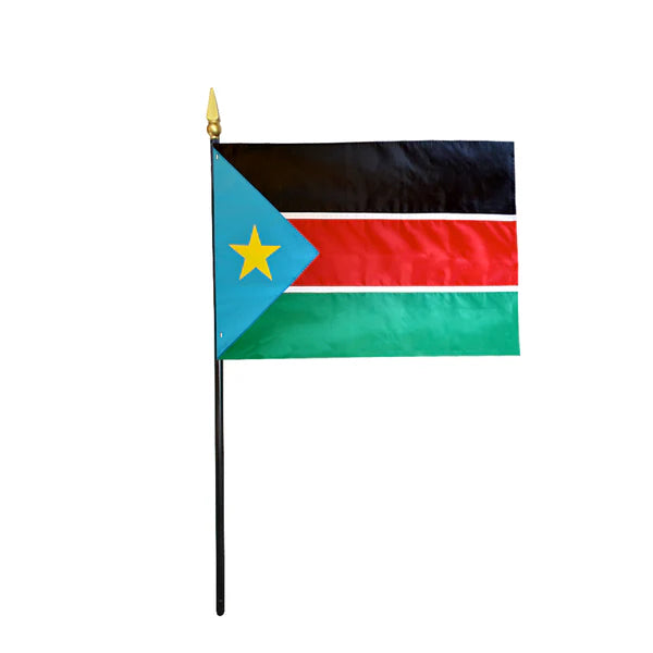 4"x6" South Sudan Poly-Silk Handheld Stick Flag